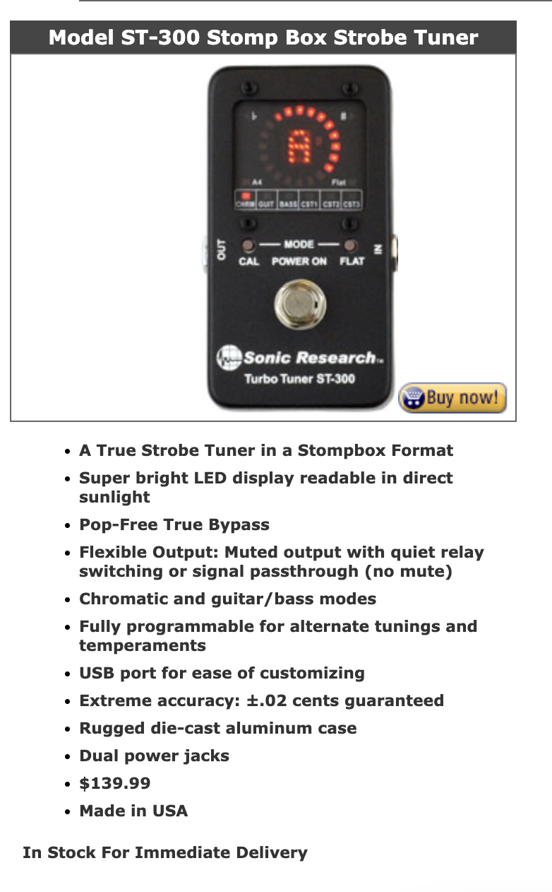 What's a good tuner/pedal for accuracy for intonation? | Rig-Talk